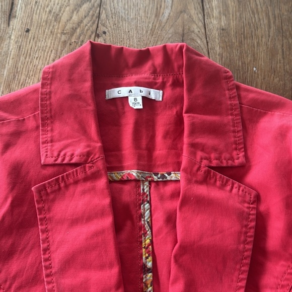 Cabi Pink Blazer Size 6 Preppy Cotton Blend Long Sleeve Career One Button - Picture 2 of 7